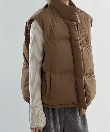 wide quilt down vest /4color　FL3046
