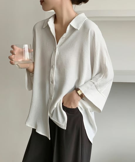 polyester lawn dolman blouse /7color　FL3621
