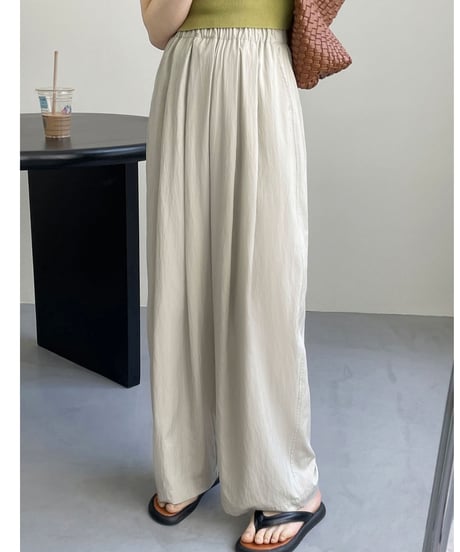 tuck wide drape pants　FL2191