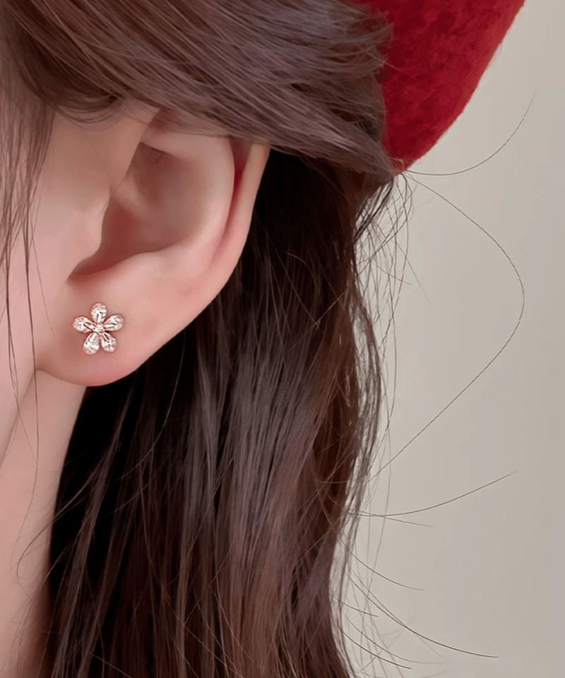 flower stud earrings /2color FL3627 | Flosa