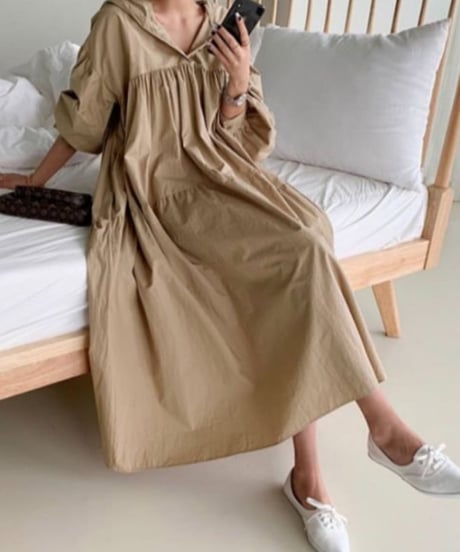 frill paneled long dress　FL2145