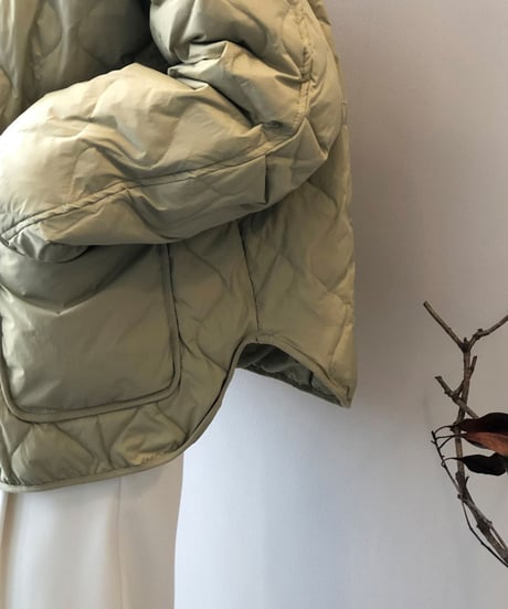 collarless quilted jacket /3color　FL3057