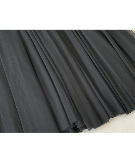 a-line pleated tulle skirt /3color  FL2963
