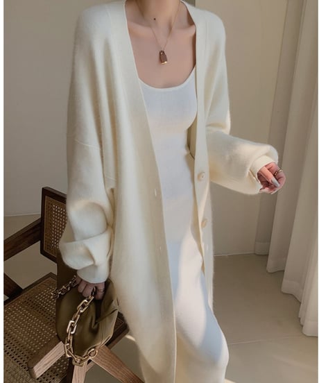 oversized long knit cardigan　FL2893