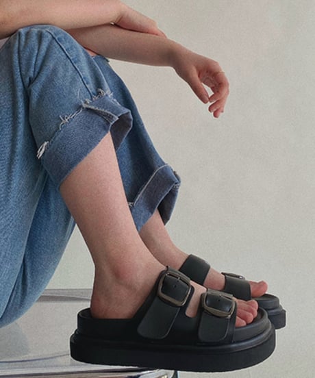 thick sole buckle sandals /2color　FL2318