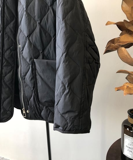 collarless quilted jacket /3color　FL3057