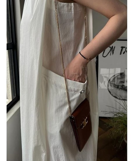 drawstring hem sleeveless one-piece /2color　FL3613