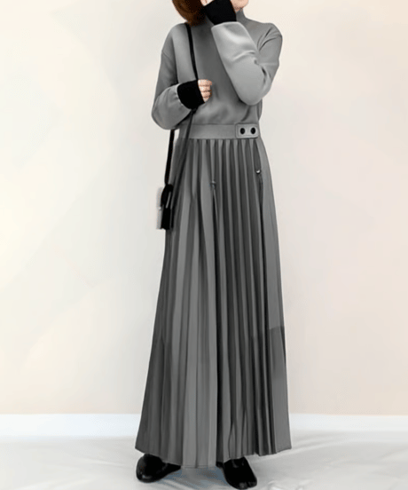 pleated skirt dress /2color　FL3579