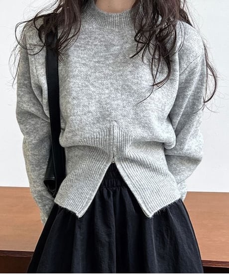front slit knit pullover /3color　FL2688