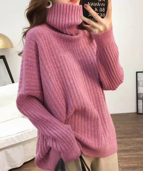 high neck loose fit knit /7color　FL3063