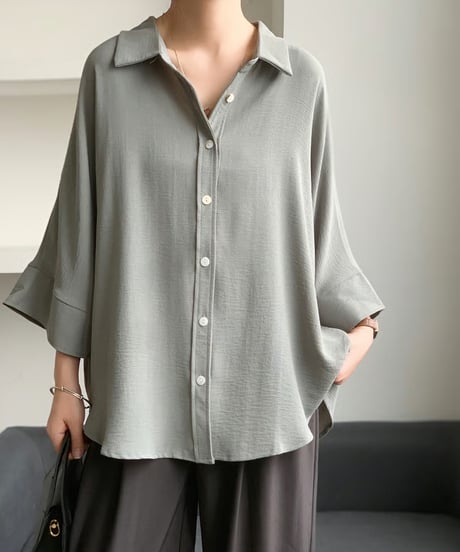 polyester lawn dolman blouse /7color　FL3621