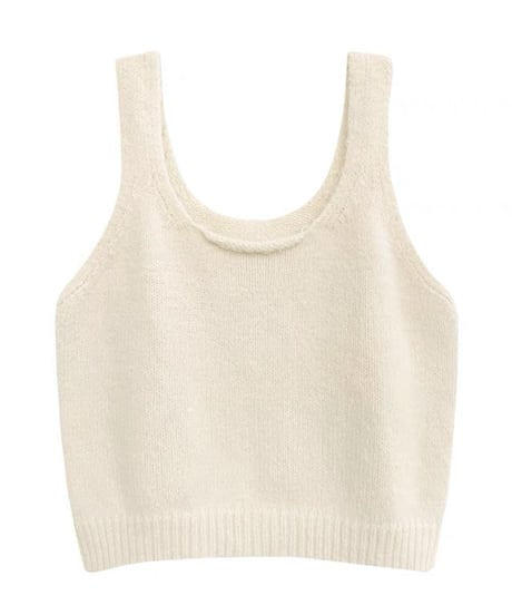 u-neck knit tank top　FL2227