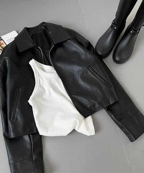 faux leather jacket /2color　FL2574