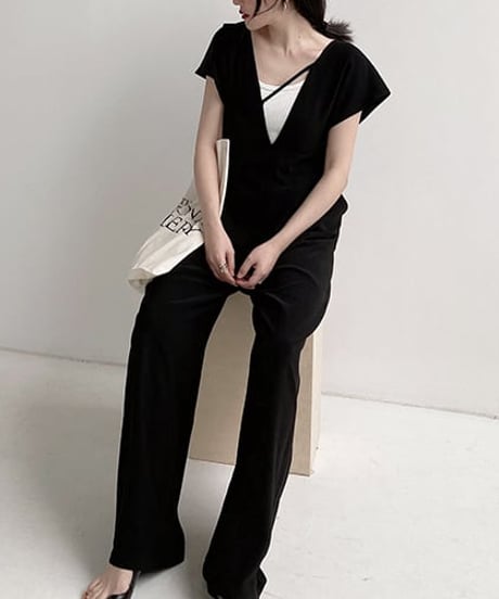 v-neck jumpsuit　FL2382