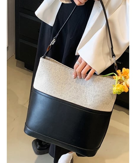 canvas eco leather bag /3color　FL2330