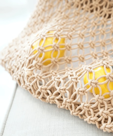 natural braided mesh bag / 3color　FL3446