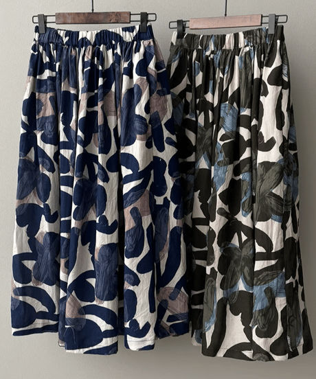 floral printed a-line skirt /2color　FL3352