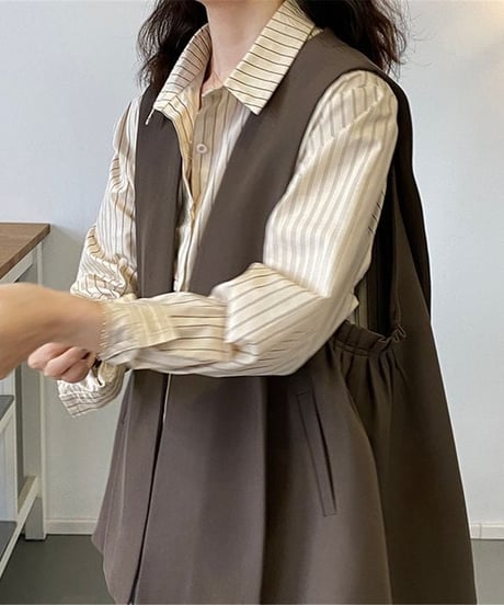 side gather vest /2color　FL2517