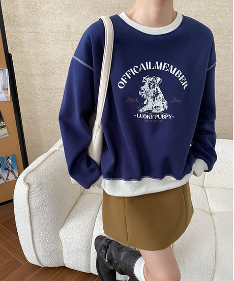 animal print sweat pullover  /4color　FL3033