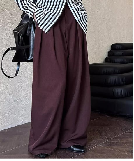 tucked wide leg pants /2color　FL2762