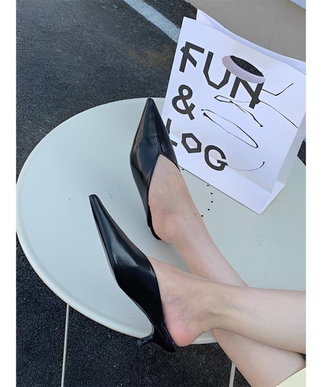 pointed toe low heel mules /3color　FL2305