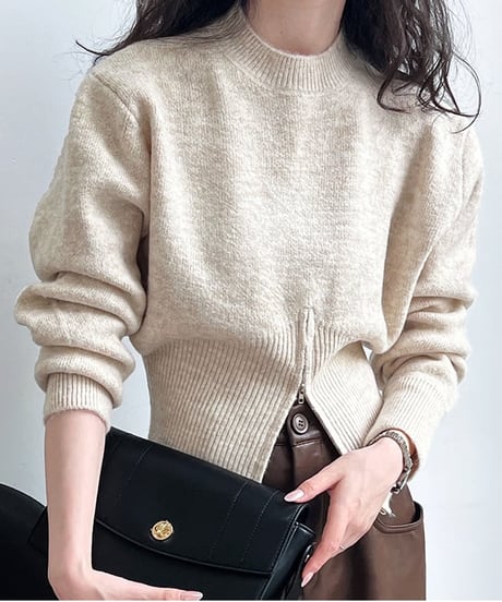front slit knit pullover /3color　FL2688