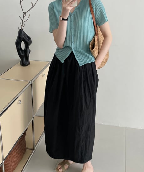 pleated back-slit skirt /3color　FL2710