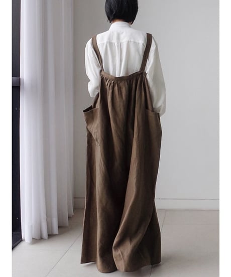 side pocket wide overalls /3color　FL2455