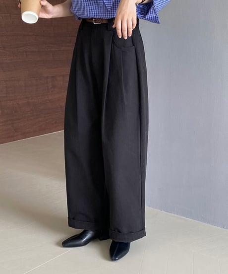 tencel straight wide pants /2color　FL2761
