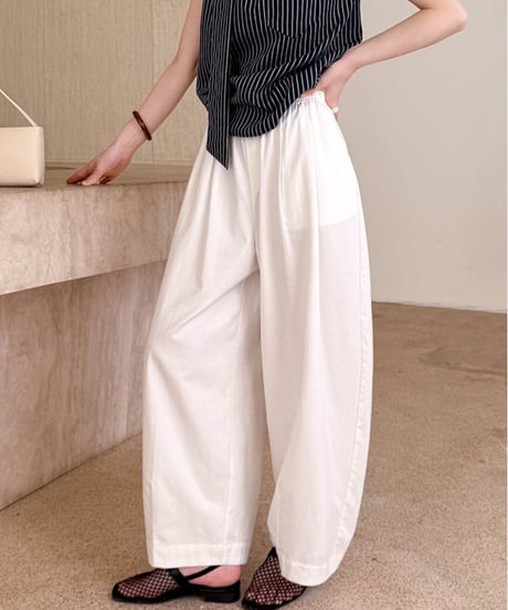 stretch waist tuck pants /2color　FL3615
