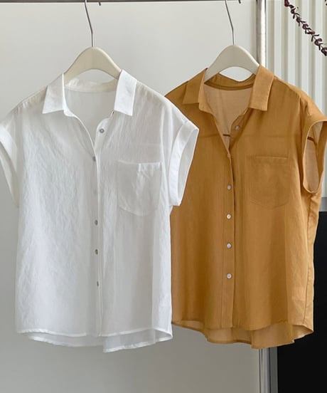french sleeve sheer shirt /2color　FL2035