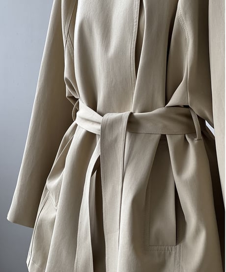 waist-marked mid-length coat /2color　FL2786