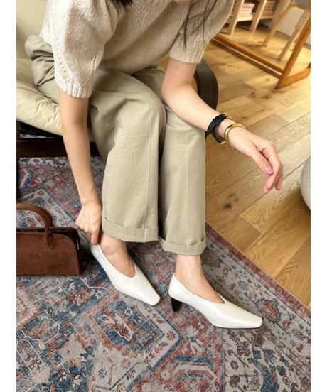 square toe heel pumps /3color　FL2307