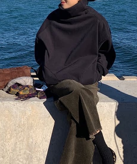 drawstring neck turtleneck sweatshirt　FL2546