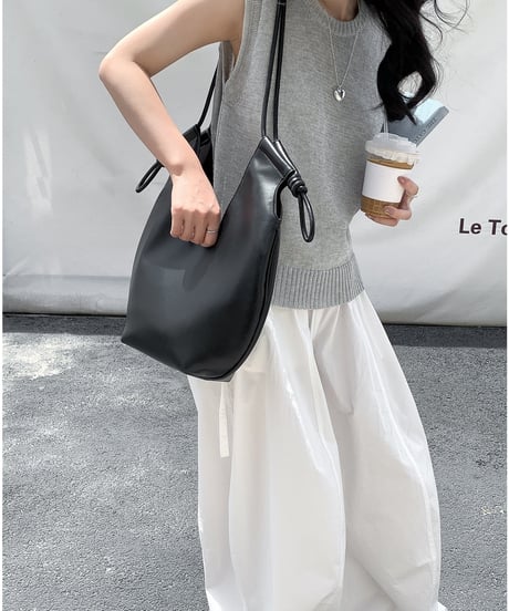 curved design tote bag /4color　FL3448