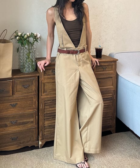 v-neck overalls /2color　FL3436