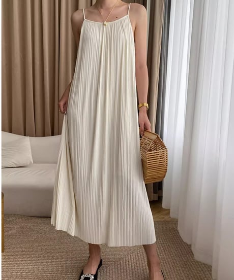 pleated camisole dress /2color　FL2724