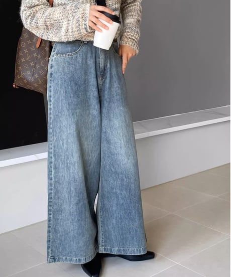 wide leg flare denim　FL3348
