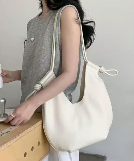 curved design tote bag /4color　FL3448