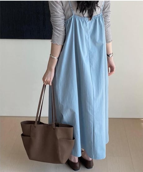 side slit suspenders long o/p /2color  FL3371