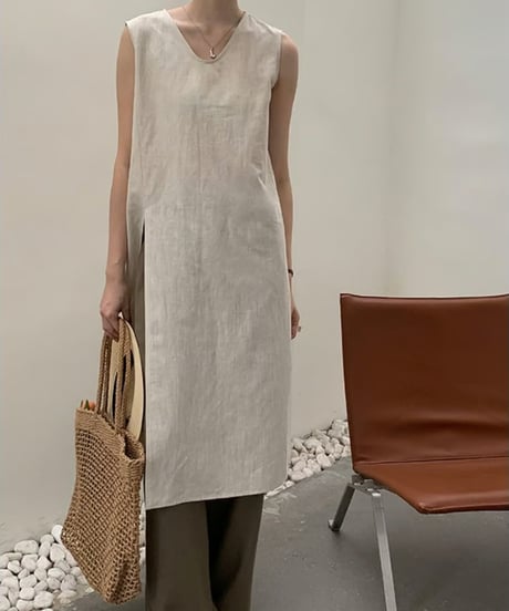 side slit sleeveless shirt /2color　FL2012