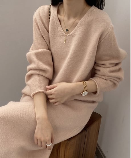 curl-edge knit setup /4color　FL2861