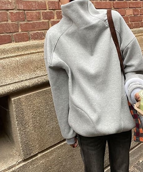 drawstring neck turtleneck sweatshirt　FL2546