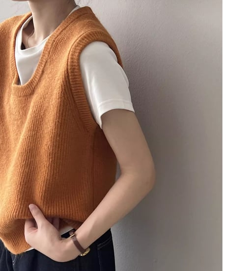 u-neck vest /5color　FL2775