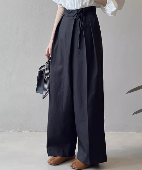 ribbon design wide leg pants /3color　FL2782