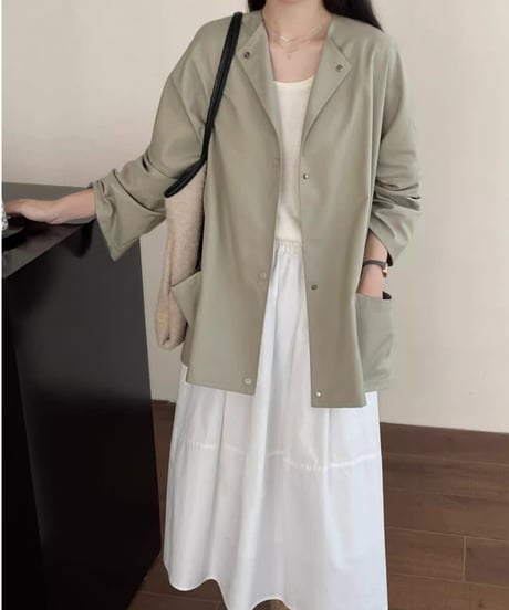 light collarless short coat　FL2826