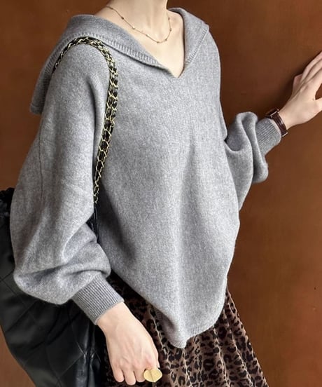 sailor collar knit pullover /3color　FL2947