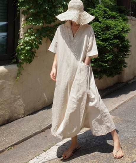 cotton linen dress　FL2132