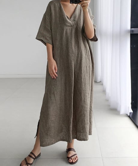 cotton linen dress　FL2132