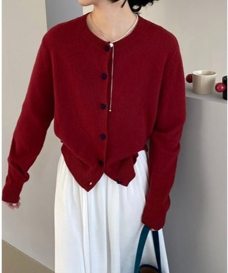 heart button cardigan /4color　FL2886